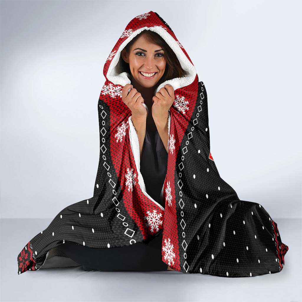 Cat Dashing Through The No Christmas Hooded Blanket Xmas Holiday Patterns - Wonder Print Shop
