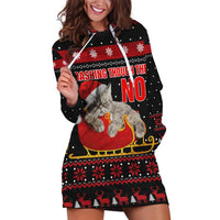 Cat Dashing Through The No Christmas Hoodie Dress Xmas Holiday Patterns - Wonder Print Shop