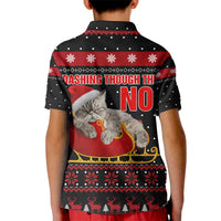 Cat Dashing Through The No Christmas Kid Polo Shirt Xmas Holiday Patterns - Wonder Print Shop