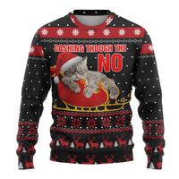 Cat Dashing Through The No Christmas Ugly Christmas Sweater Xmas Holiday Patterns - Wonder Print Shop