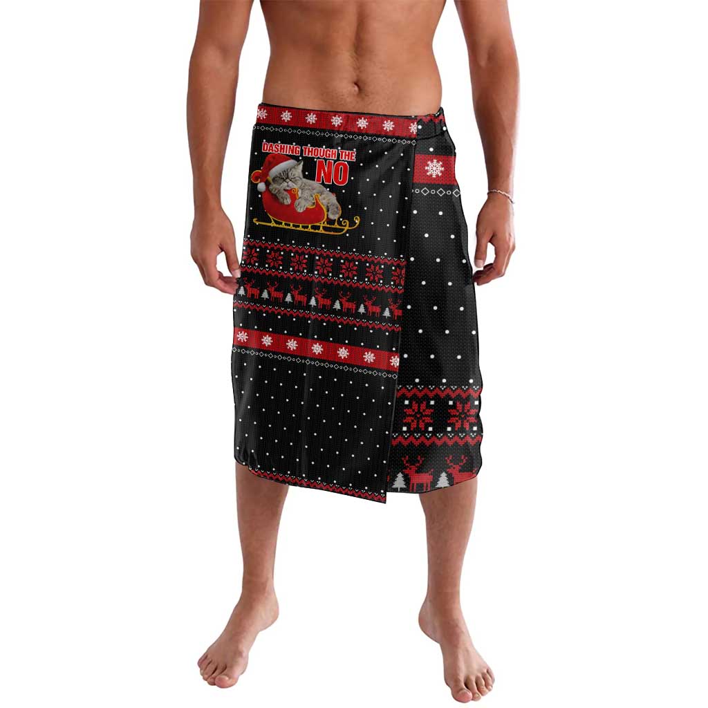 Cat Dashing Through The No Christmas Lavalava Xmas Holiday Patterns - Wonder Print Shop