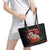Cat Dashing Through The No Christmas Leather Tote Bag Xmas Holiday Patterns - Wonder Print Shop