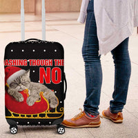 Cat Dashing Through The No Christmas Luggage Cover Xmas Holiday Patterns - Wonder Print Shop