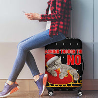 Cat Dashing Through The No Christmas Luggage Cover Xmas Holiday Patterns - Wonder Print Shop