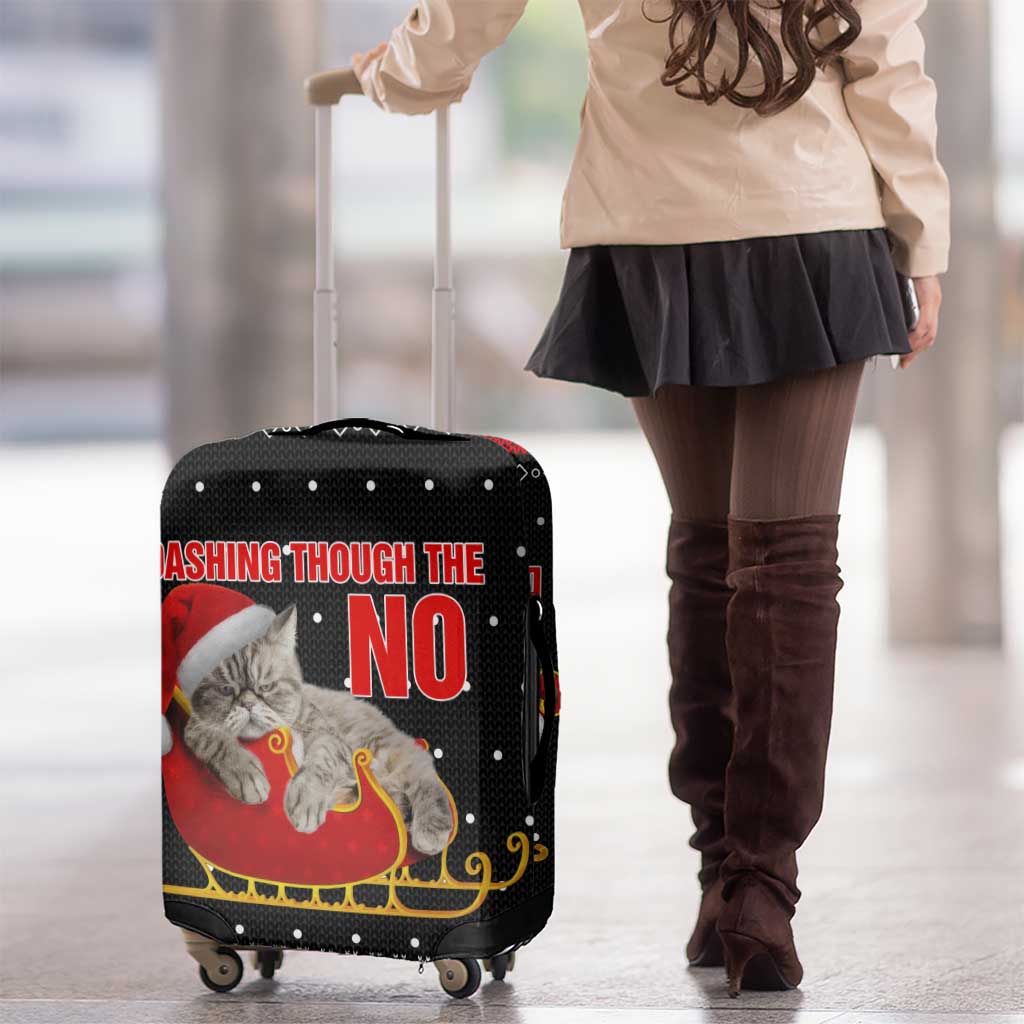 Cat Dashing Through The No Christmas Luggage Cover Xmas Holiday Patterns - Wonder Print Shop