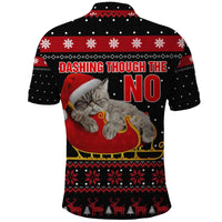 Cat Dashing Through The No Christmas Polo Shirt Xmas Holiday Patterns - Wonder Print Shop