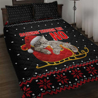 Cat Dashing Through The No Christmas Quilt Bed Set Xmas Holiday Patterns - Wonder Print Shop