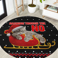 Cat Dashing Through The No Christmas Round Carpet Xmas Holiday Patterns - Wonder Print Shop