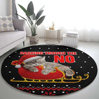 Cat Dashing Through The No Christmas Round Carpet Xmas Holiday Patterns - Wonder Print Shop