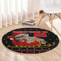 Cat Dashing Through The No Christmas Round Carpet Xmas Holiday Patterns - Wonder Print Shop