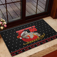 Cat Dashing Through The No Christmas Rubber Doormat Xmas Holiday Patterns - Wonder Print Shop