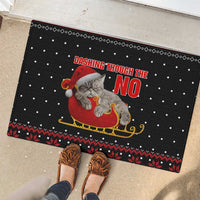 Cat Dashing Through The No Christmas Rubber Doormat Xmas Holiday Patterns - Wonder Print Shop