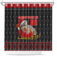 Cat Dashing Through The No Christmas Shower Curtain Xmas Holiday Patterns - Wonder Print Shop