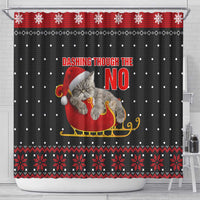 Cat Dashing Through The No Christmas Shower Curtain Xmas Holiday Patterns - Wonder Print Shop