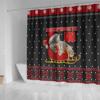 Cat Dashing Through The No Christmas Shower Curtain Xmas Holiday Patterns - Wonder Print Shop