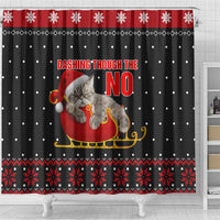 Cat Dashing Through The No Christmas Shower Curtain Xmas Holiday Patterns - Wonder Print Shop