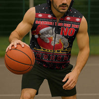 Cat Dashing Through The No Christmas Sleeveless Zip Hoodie Xmas Holiday Patterns - Wonder Print Shop