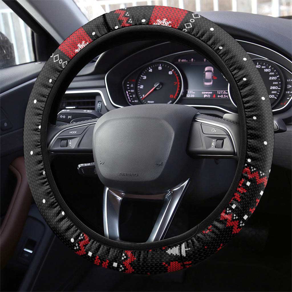 Cat Dashing Through The No Christmas Steering Wheel Cover Xmas Holiday Patterns - Wonder Print Shop
