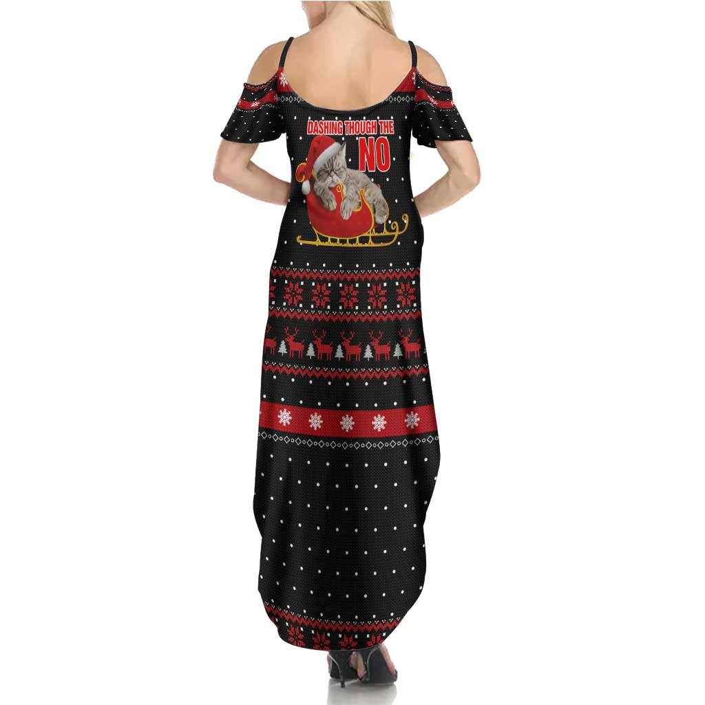 Cat Dashing Through The No Christmas Summer Maxi Dress Xmas Holiday Patterns - Wonder Print Shop