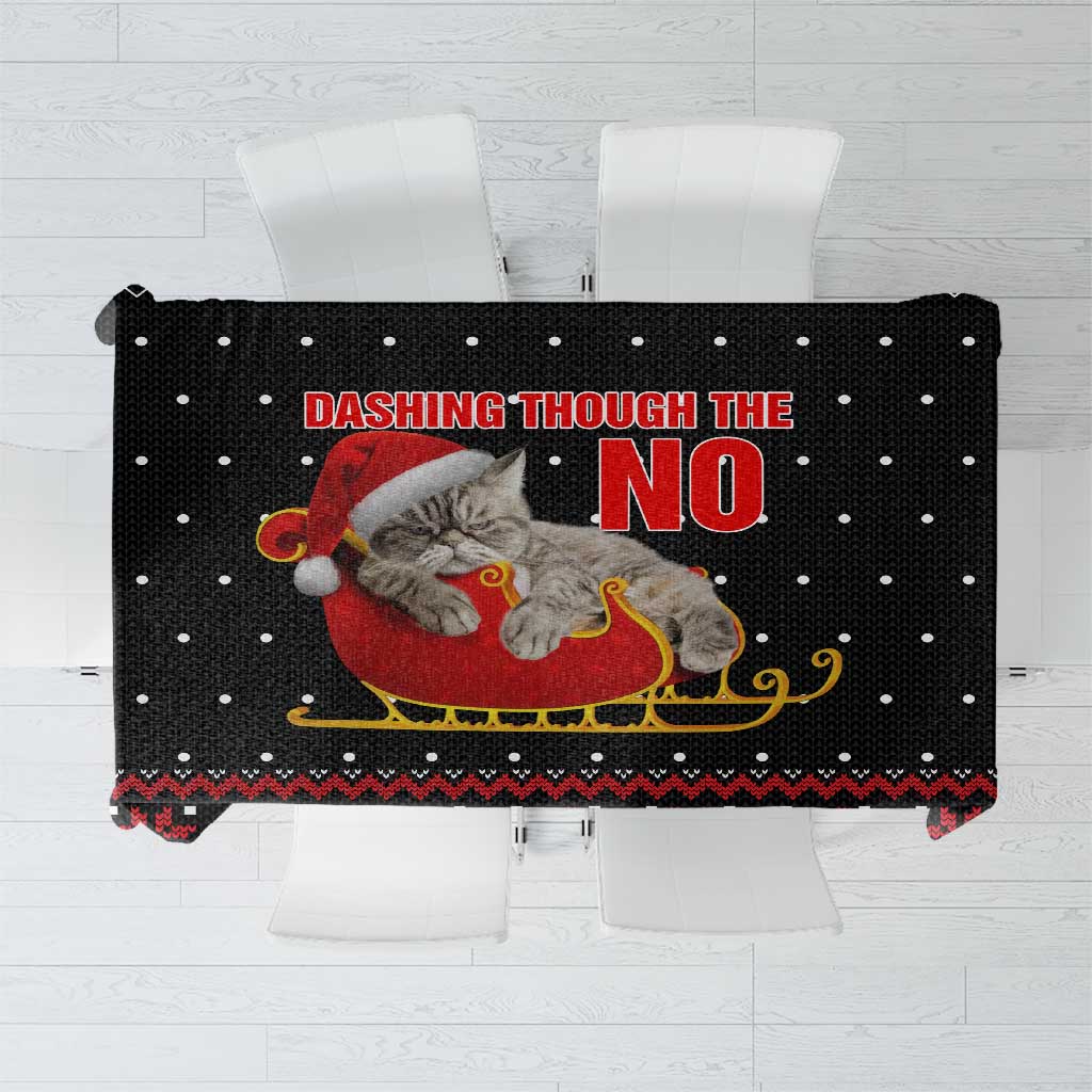 Cat Dashing Through The No Christmas Tablecloth Xmas Holiday Patterns - Wonder Print Shop