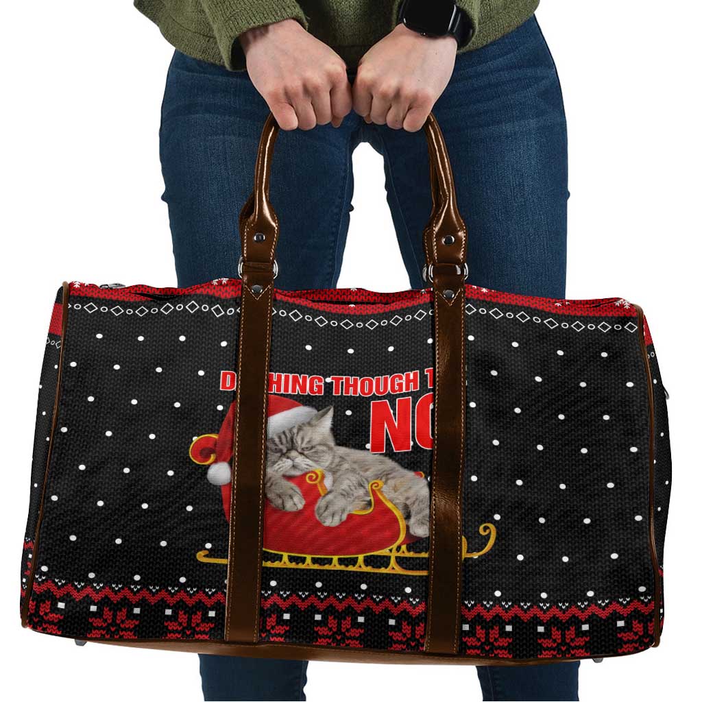 Cat Dashing Through The No Christmas Travel Bag Xmas Holiday Patterns - Wonder Print Shop