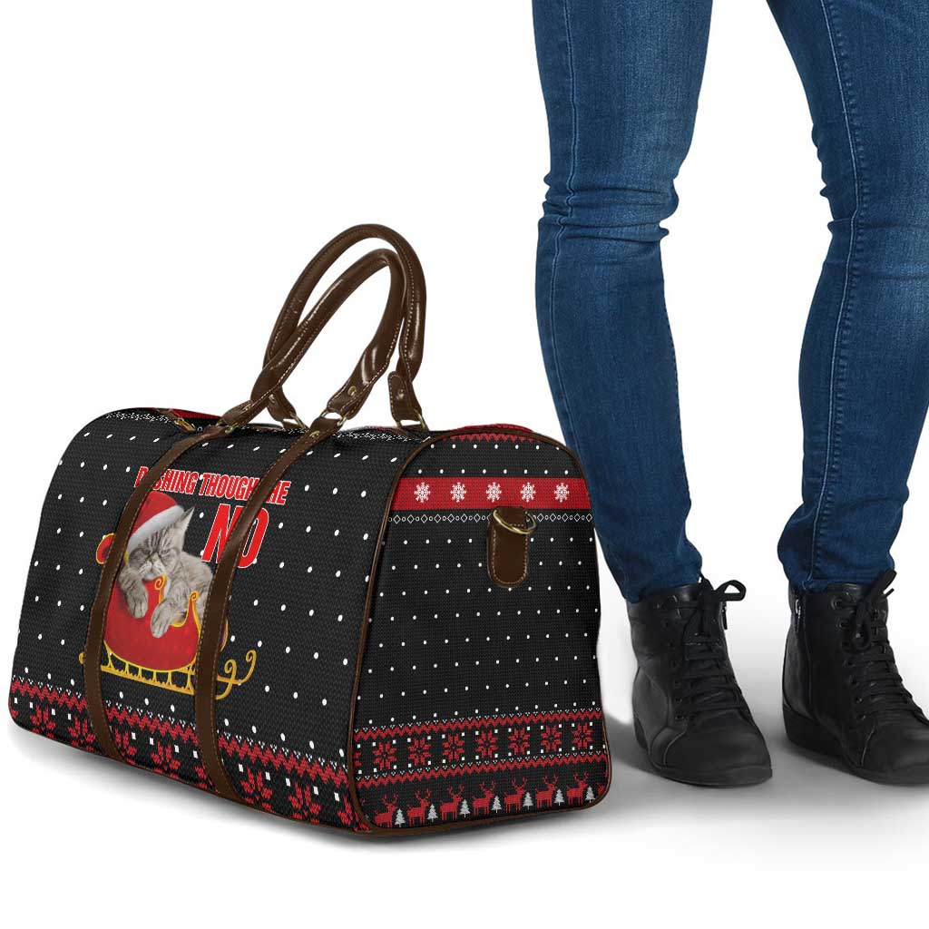 Cat Dashing Through The No Christmas Travel Bag Xmas Holiday Patterns - Wonder Print Shop
