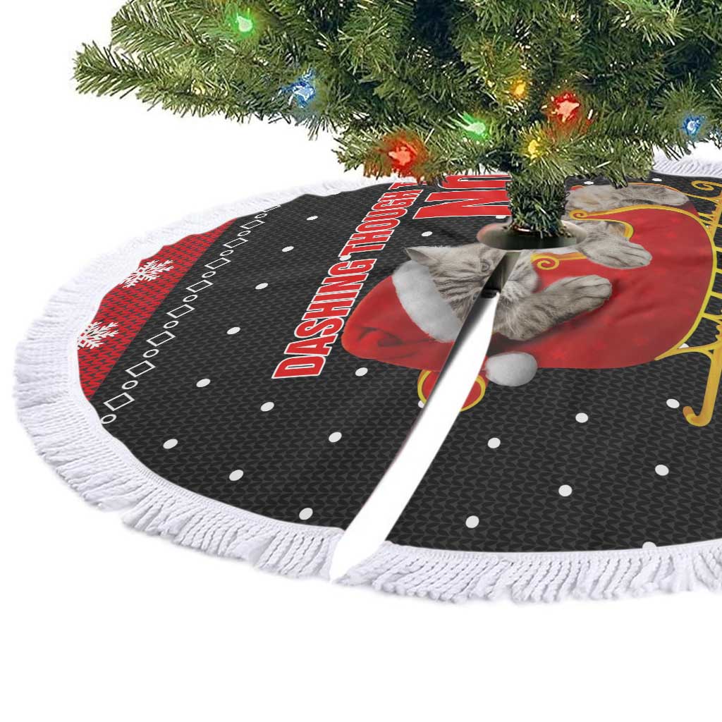 Cat Dashing Through The No Christmas Tree Skirt Xmas Holiday Patterns - Wonder Print Shop