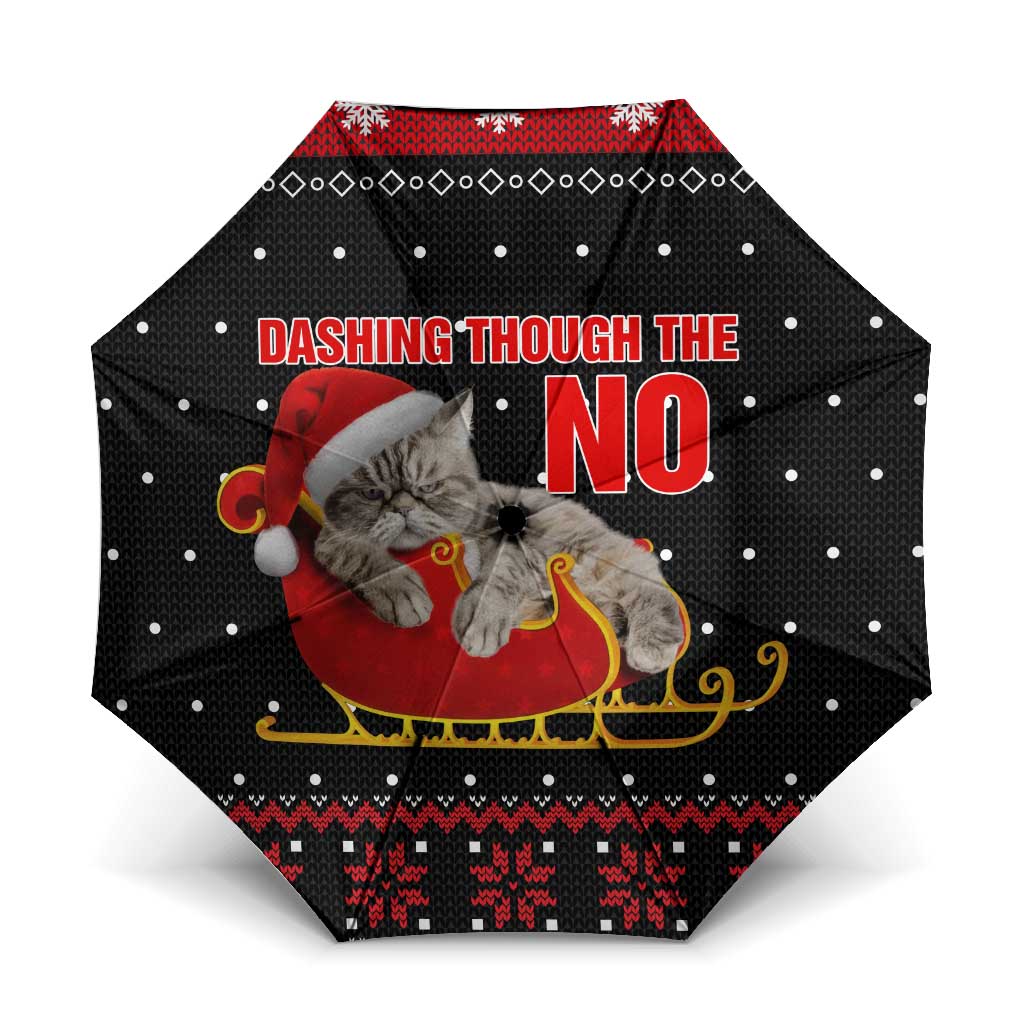 Cat Dashing Through The No Christmas Umbrella Xmas Holiday Patterns - Wonder Print Shop