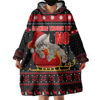 Cat Dashing Through The No Christmas Wearable Blanket Hoodie Xmas Holiday Patterns - Wonder Print Shop