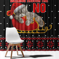 Cat Dashing Through The No Christmas Window Curtain Xmas Holiday Patterns - Wonder Print Shop