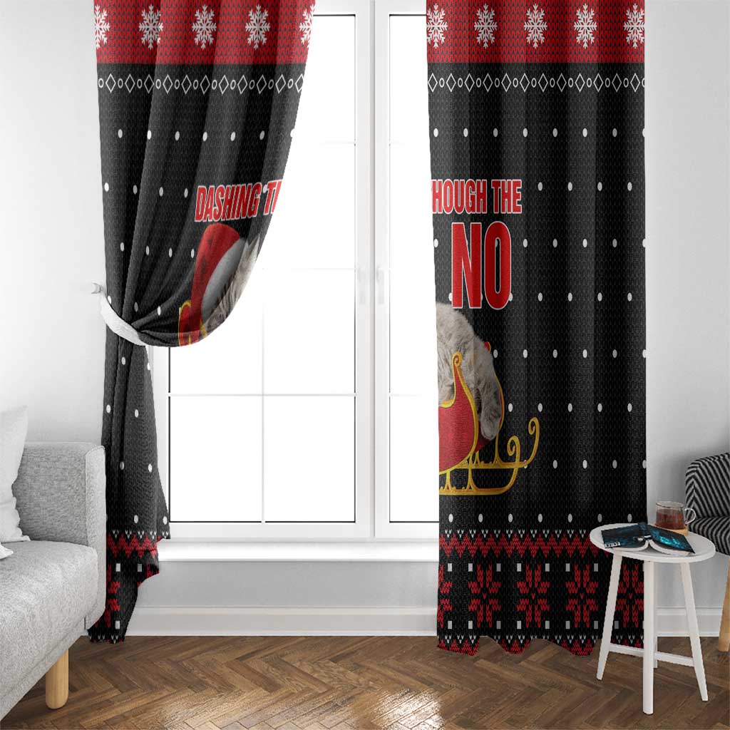 Cat Dashing Through The No Christmas Window Curtain Xmas Holiday Patterns - Wonder Print Shop