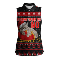 Cat Dashing Through The No Christmas Women Sleeveless Polo Shirt Xmas Holiday Patterns - Wonder Print Shop