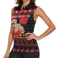 Cat Dashing Through The No Christmas Women Sleeveless Polo Shirt Xmas Holiday Patterns - Wonder Print Shop