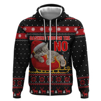 Cat Dashing Through The No Christmas Zip Hoodie Xmas Holiday Patterns - Wonder Print Shop
