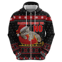 Cat Dashing Through The No Christmas Zip Hoodie Xmas Holiday Patterns - Wonder Print Shop