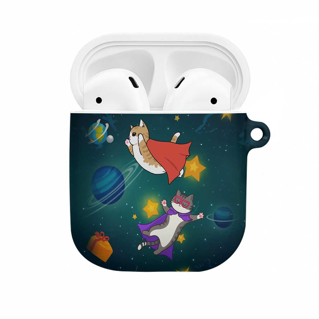 Cat Galaxy Christmas AirPods Case Xmas Holiday Patterns - Wonder Print Shop