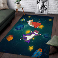 Cat Galaxy Christmas Area Rug Xmas Holiday Patterns - Wonder Print Shop