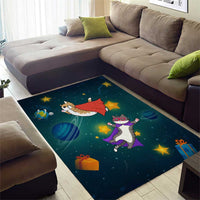 Cat Galaxy Christmas Area Rug Xmas Holiday Patterns - Wonder Print Shop