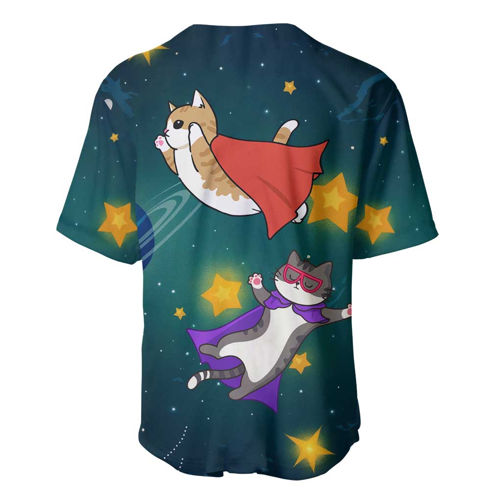 Cat Galaxy Christmas Baseball Jersey Xmas Holiday Patterns - Wonder Print Shop