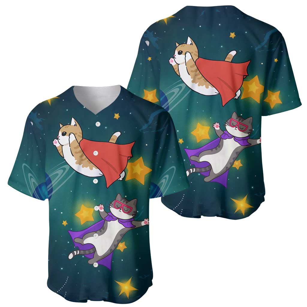 Cat Galaxy Christmas Baseball Jersey Xmas Holiday Patterns - Wonder Print Shop