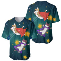 Cat Galaxy Christmas Baseball Jersey Xmas Holiday Patterns - Wonder Print Shop