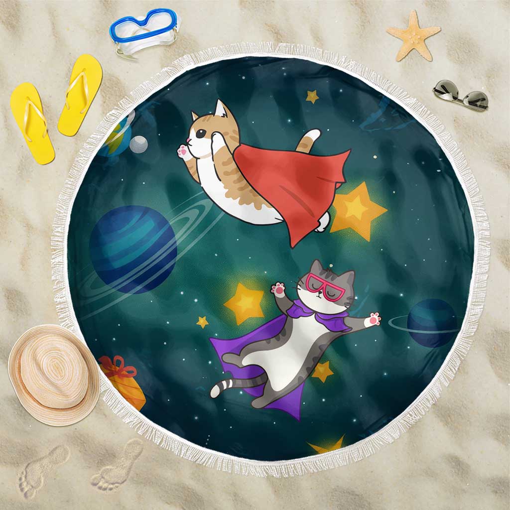 Cat Galaxy Christmas Beach Blanket Xmas Holiday Patterns - Wonder Print Shop