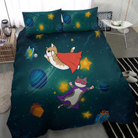 Cat Galaxy Christmas Bedding Set Xmas Holiday Patterns - Wonder Print Shop