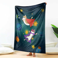 Cat Galaxy Christmas Blanket Xmas Holiday Patterns - Wonder Print Shop
