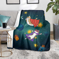Cat Galaxy Christmas Blanket Xmas Holiday Patterns - Wonder Print Shop