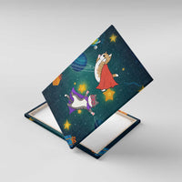 Cat Galaxy Christmas Canvas Wall Art Xmas Holiday Patterns - Wonder Print Shop