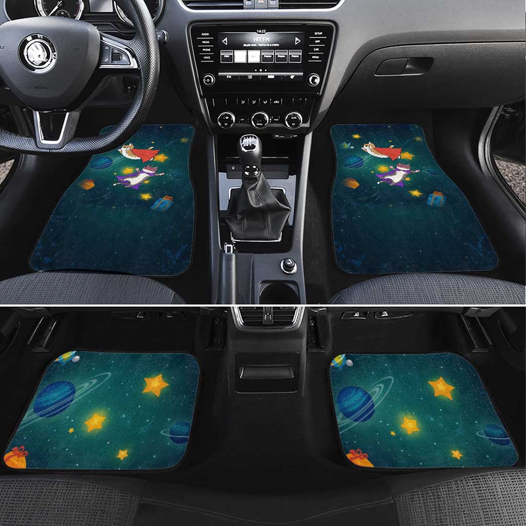 Cat Galaxy Christmas Car Mats Xmas Holiday Patterns - Wonder Print Shop