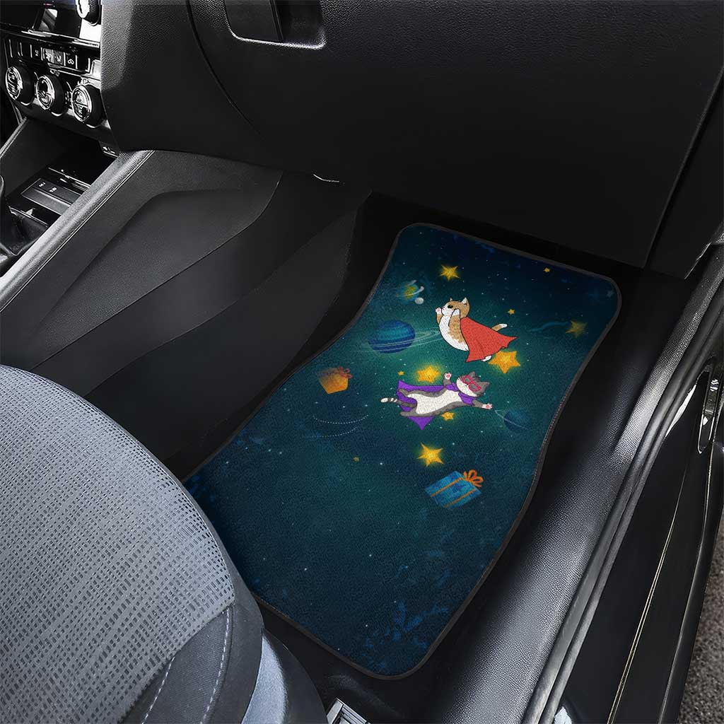 Cat Galaxy Christmas Car Mats Xmas Holiday Patterns - Wonder Print Shop