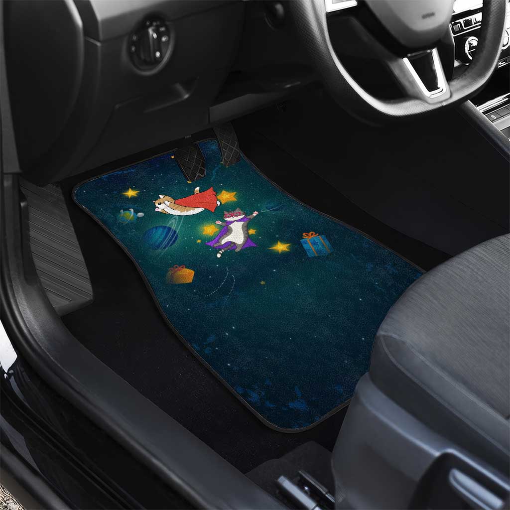 Cat Galaxy Christmas Car Mats Xmas Holiday Patterns - Wonder Print Shop