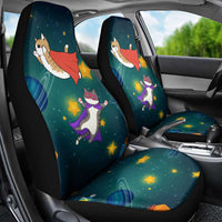 Cat Galaxy Christmas Car Seat Cover Xmas Holiday Patterns - Wonder Print Shop